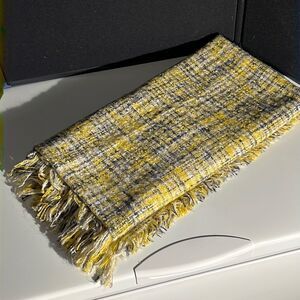 Yellow, Blue & White Weave Wrap / Scarf